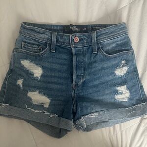 Hollister Women's Distressed Blue Jean Shorts size 1
